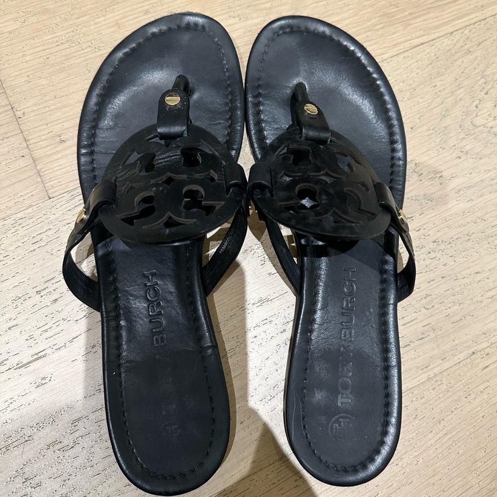 Tory Burch Miller Sandal Black Sz 10